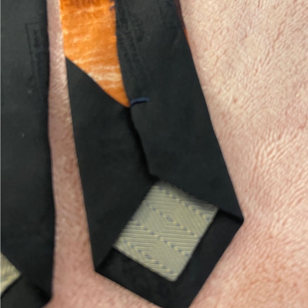 Vintage Sports-Themed Tie in Black and Brown - Picture 9 of 9